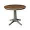 International Concepts Round 36 in Rd Extension Dining Table, 4 San Remo Chairs, Hickory/Stone, 36 W, 48 L, 30.1 in H, Wood K41-36RXT-27B-C10-4 - alternate 4